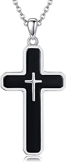 925 Sterling Silver Cross Necklace Sterling Silver Men's Cross Pendant Men's Gifts Women's Gifts