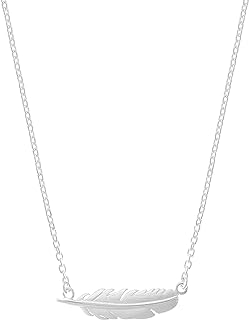 Boma Jewelry Sterling Silver Feather Necklace, 16 inches