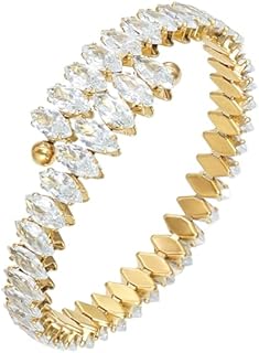 Elegant Rhinestone Blue Cuff Bracelet with Lobster Claw and Box Chain, Embellished with Alloy Gem in Bright Cubic Zirconia Design