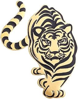 Amosfun Tiger Shape Brooch Animals Design Breastpin Jewelry Clothes Breastpin Chic Pendant 2022 New Year Gifts for Men Women