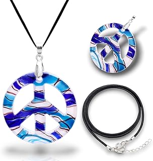 Murano-Inspired Hand Blown Dichroic Glass Pendant Necklace with Lobster Clasp - Artisan Crafted in Green and Purple Lampwork Design - Hypoallergenic, Lightweight, Ideal Gift