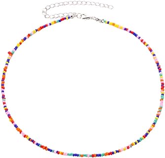 Colorful Handmade Beaded Collar Necklace for Women Freshwater Pearl Necklace Bohemian Handmade Stainless Steel 18K Gold-plated Fashion Jewelry Gifts