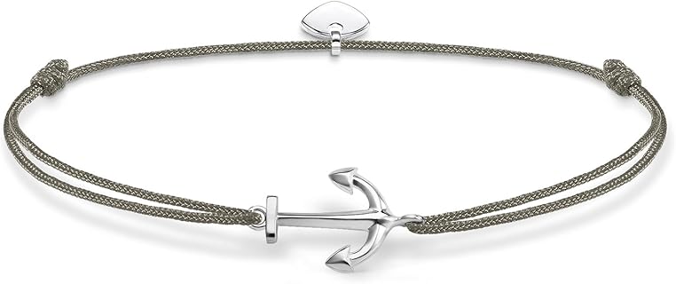 Thomas Sabo Armband für Damen, aus 925 Sterling Silber und Nylon, mit Schiebeverschluss, ideal als einzigartiges Geschenk zum Geburtstag oder Valentinstag