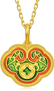 CHOW SANG SANG Daily Bliss 24K Solid Gold Pendant with Round Clasp, Lucky Ruyi Design for Women