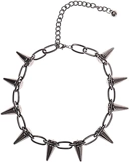 Spike Chokers for Women Girls Choker Goth Necklaces Mens Chain Choker Collar Punk Streetwear Handmade Adjustable Vintage Rivet Jewelry