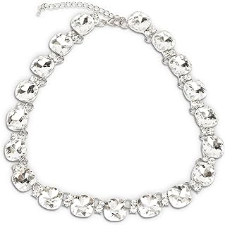 Crystal Statement Necklace Glass Crystal Collar Choker Necklace for Women Bridal Necklace Costume Jewelry Necklaces for Women