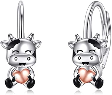 925 Sterling Silver Leverback Hoop Earrings - Axolotl Unicorn Sloth Design - Delightful Jewelry Gift for Women and Girls