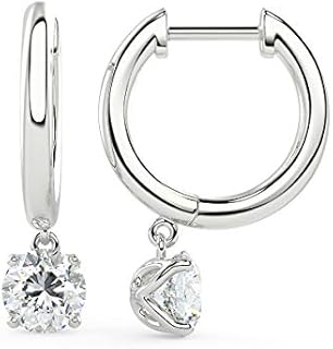 1/2 to 2/3 Carat Lab Grown Diamond Huggie Hoop Earrings for Women I 14k Gold Earrings (G-H, VS1-VS2, 0.50 to 0.66 cttw) Dangling Drop Earrings I Brilliant Cut Diamond Hoops by Carbon Atelier