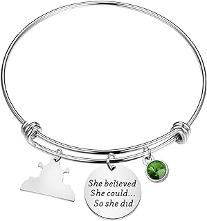 Stainless Steel Pencil Bangle Bracelet with Toggle Clasp and Inspirational Quote, Ideal Gift for Monster Fans and Believers in Self-Empowerment