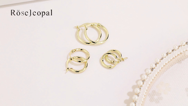 14K Gold Plated Hoop Earrings - 4 Pairs Sterling Silver Post Small Hoops| Gold Hoop Earrings Sets for Women Girls (13mm 15mm 20mm 25mm)