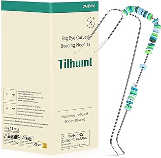 Efficient Beading with Tilhumt 2 Pcs Big Eye U-Shape Needles: Stainless Steel 5.5" Tool for Bracelet Bead Spinner in Jewelry Making Compatible with Tilhumt Clay Bead Spinner