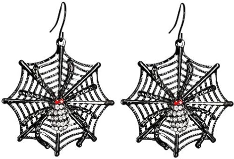 SELOVO Fashion Black Crystal Rhinestone Spider Shiny Dangle Hook Earrings