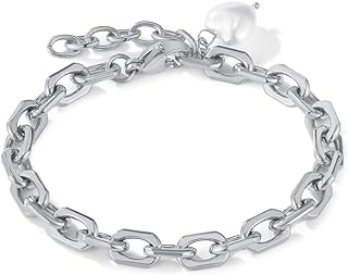 VersaKits Stainless Steel Mariner Chain Bracelet with Lobster Claw Clasp for Women, Simple Link Design Gift for Girls