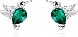 Sterling Silver Post Daisy Flower/Cowgirl Cowboy Dangle Drop Earrings for Women, Sterling Silver Hummingbird/Bee Stud Earrings Jewelry for Women Girls