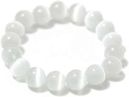 Healing Crystal Energy Stone Bracelet White Tiger Eye Stone Bracelets Natural Powerful Selenite Bracelet Fashion Simple Versatile Crystal Bracelets Spirituality Handmade Jewelry for Women Girls