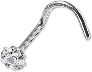 Claire's Nose Rings – Durable Hypoallergenic Surgical Stainless Steel Nose Studs for Women – Premium Jewelry for Nose Piercings with Sparkling Clear Gemstone – Star