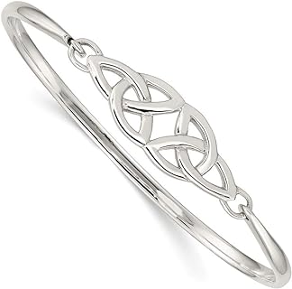 JewelryWeb - 925 Sterling Silver Celtic Knot Expandable Stackable Bangle Bracelet - Celtic Jewelry for Women - Itrish Jewelry - Claddagh Bangle Bracelet - St Patricks Day Gift for her