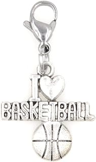 It's All About...You! I Love Basketball Sports Clip on Charm Perfect for Necklaces Bracelets 102Z