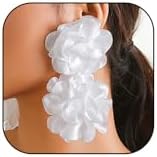 Flower Earrings for Women White Flower Earrings Floral Dangle Earrings Large Flower Earrings Sunflower Earrings Daisy Earrings Bridal Wedding Earrings Jewelry for Girls