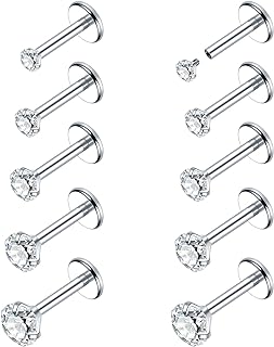 Xpircn 18G 16G Nose Rings Studs Stainless Steel Internally Threaded Labret Medusa Lip Rings Tragus Earrings Studs Piercing Jewelry