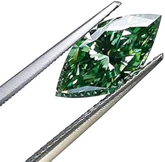 Loose Moissanite 2 Carat, Green Color Diamond, VVS1 Clarity, Marquise Cut Brilliant Gemstone for Making Engagement/Wedding/Ring/Jewelry/Pendant/Earrings/Necklaces Handmade Moissanite