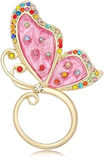 Crystal Colored Butterfly Design Glasses Brooch with Magnetic Clasp, Ideal Accessory for Spectacle Wearers
