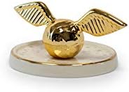 Ukonic Harry Potter Golden Snitch Ceramic Trinket Tray | Quidditch-Themed Gold Decor Accents | Storage Dish For Jewelry, Accessories, Keys, Small Valuables | 4 Inches