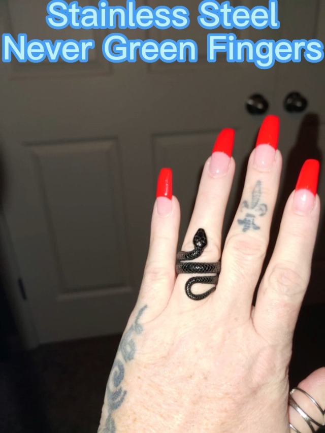 Stainless Steel Retro Vintage Snake Style Cocktail Party Statement Biker Halloween Holiday Ring