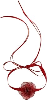 MIFYNN Black Choker Camellia Flower Lace-Up Necklace Lace Lacing Clavicle Chain Sexy Black Lace Bow-Knot Collar Choker Necklace For Women Girls