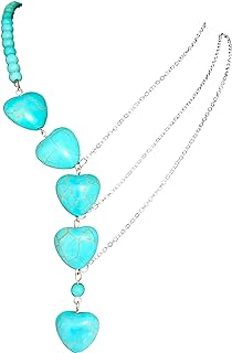 Turquoise Beaded Necklaces for Women Natural Stone Genuine Turquoise Choker Necklaces Handmade Turquoise Pendant Necklace for Women