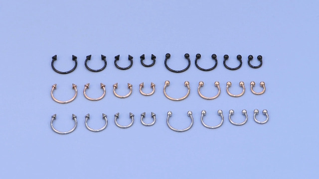 Mayhoop 40Pcs 16G Variety of Sizes Stainless Steel Horseshoe Nose Septum Rings Piercing Jewelry Cartilage Daith Helix Tragus Earring Hoop Lip Horseshoe Piercing for Women Men