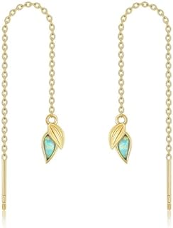 14K Solid Yellow Gold Drop Earrings for Women - Skull/Angel/Dragonfly/Leaf Designs
