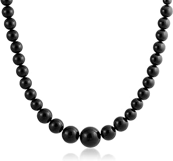 Elegant Simple Graduated Round Created Semi Precious Gemstone Bead Ball Strand Necklace Jewelry For Women 16-18 Inch Stone 12 to16MM