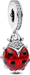 Pandora Red Ladybug Dangle Charm - Compatible Moments Bracelets - Jewelry for Women - Gift for Women in Your Life - Made with Sterling Silver & Enamel