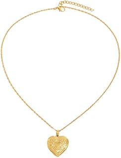 Gold Locket Necklace with Picture Lockets for Women That Hold Pictures Photo Heart Shaped Locket Pendant Necklace for Women Birthday Christmas Gifts for Girls
