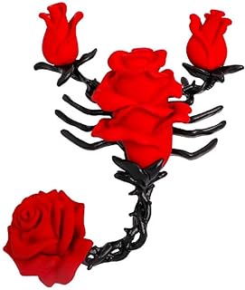 Vintage Flower Scorpion Brooch Pin for Women Unisex Dainty Black Animal Insect Thorns Brooches Lapel Pins Retro Hat Bag Suit Halloween Party Dress Accessories Jewelry Gift Souvenir