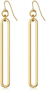 FAMARINE Gold Chain Earrings Drop Dangle Earrings for Women Girls Paperclip Link Chain Earrings