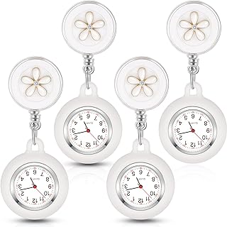 Outus 4 Pieces Nurse Watch for Nurses Doctors, Nurse Watch Brooch Fob Pocket Watch Digital Watch