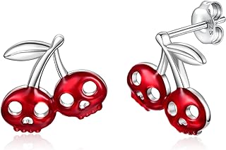 925 Sterling Silver Skull Stud Earrings with Push Back Design for Women and Teen Girls - Hypoallergenic Halloween-Themed Skeleton Jewelry