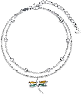 Shusukue Charm Link Bracelet for Women 925 Sterling Silver Adjustable Anklet Bracelet Anniversary Jewelry Birthday Gifts for Women Wife Girlfriend Her(With Gift Box)