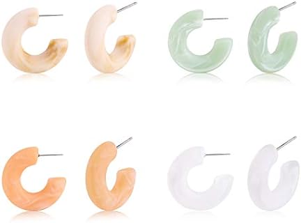 Resin Hoops Earrings color earrings -acrylic earrings - summer earrings for women fashion Earrings