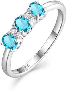 Stackable Rings Sterling Silver Ring for Women Clear Birthstones Wedding Rings Engagement Jewelry