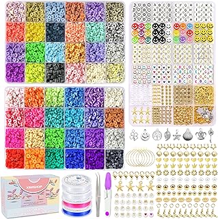 XIMISHOP Premium Clay Bracelet Making Kit with 7200 Flat Beads in 48 Colors, Charm Assortments for Jewelry Crafts - Perfect Gift for Teens & Adults