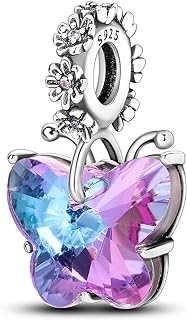 NARMO Charms for Pandora Bracelets 925 Sterling Silver Heart Charms for Bracelets Butterfly Charms Original Charm for Women Silver Bracelet Charms