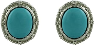 Post/Butterfly Back Sterling Silver Larimar Stud Earrings for Women in Classic Design
