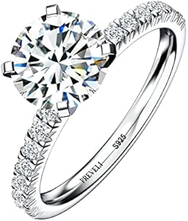 2ct 18K White Gold Plated Cubic Zirconia French Pave Engagement Ring With Sterling Silver For Women, Round Cut Design