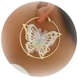 Butterfly Earrings for Women Gold Butterfly Hoop Earrings Rhinestone Earrings Animal Earrings Insect Earrings Butterfly Statement Earrings Party Jewelry Gift for Teen Girls
