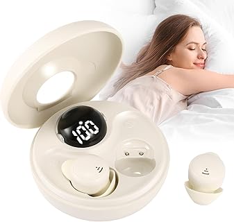 Strixorn Casques Anti Bruit avec Bluetooth 5.3 et Design Intra-Auriculaire, Écouteurs Off-White pour Dormeurs Latéraux. Idéal pour Sports et Yoga