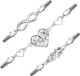 Liasun Vintage Sweater Clips Shawl Dresses Shirt Clips Retro Cardigan Collar Chain Clips Brooch Pins for Women Girls