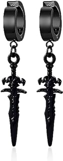 Blingsoul Dragon Earrings for Women - Black Dangle Sword Earrings Spike Jewelry Gifts for Girls Women